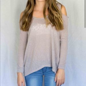 Lilac long sleeve top with cut outs